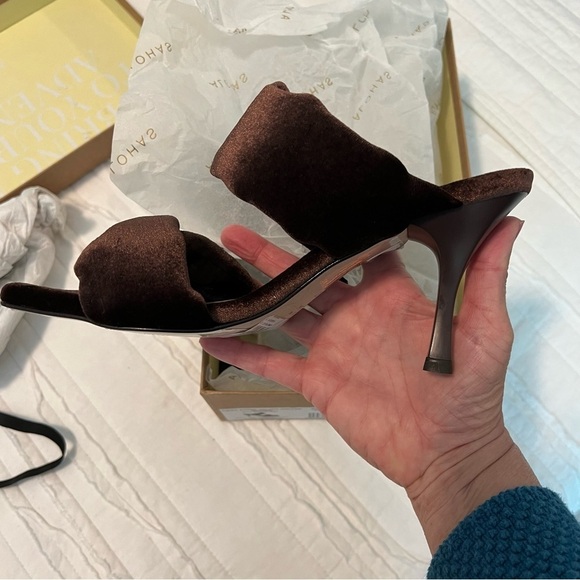 Anthropologie Brown Velvet Heels - Picture 8 of 11